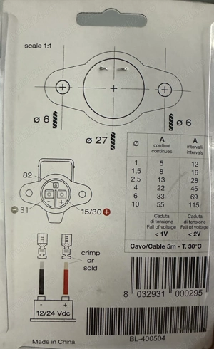 Set 1 x Stecher cu 1 x priza electric marca 25 ampere auto - imagine 2