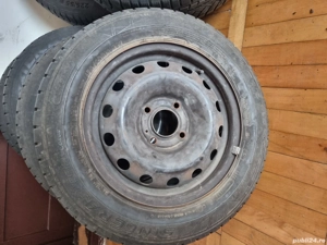 4 cauciucuri de vara 175 65 14 cu jante de tabla 4x100  - imagine 5