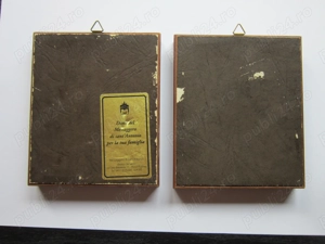 cadou rar Sf Anton de Padova tablou Icoana placat argint Italia 1960 - imagine 4