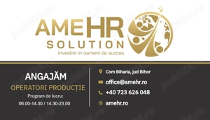 Angajăm Operatori producție