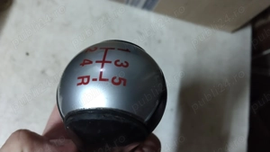 Nuca schimbator din piele FORD FOCUS / C MAX etc 5 trepte rosu  - imagine 7