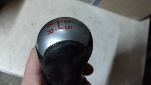 Nuca schimbator din piele FORD FOCUS / C MAX etc 5 trepte rosu  - imagine 9