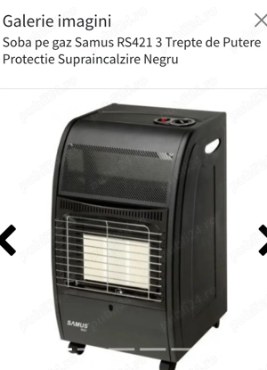 Soba pe gaz Samus RS421 3 Trepte de Putere Protectie Supraincalzire Negru