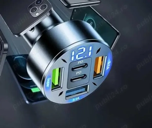 incarcatoare auto fast charge 66w iPhone Samsung Xiaomi Huawei Honor Motorola etc - imagine 4