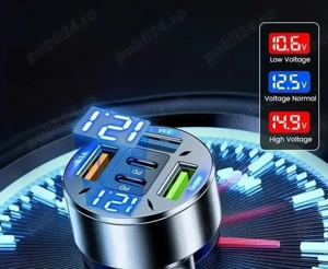 incarcatoare auto fast charge 66w iPhone Samsung Xiaomi Huawei Honor Motorola etc - imagine 2