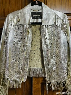 Geaca de piele Roberto Cavalli (femei)