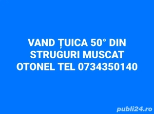 vând țuică de50  din struguri muscat otonel 
