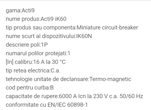 set de 4 Sig.aut.1P, 16 A, curba B Schneider , se vinde ca set. - imagine 2