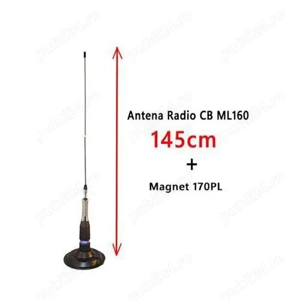 Antena Statie Radio CB Megawat PNI Storm Avanti + Baza Magnet si Cablu