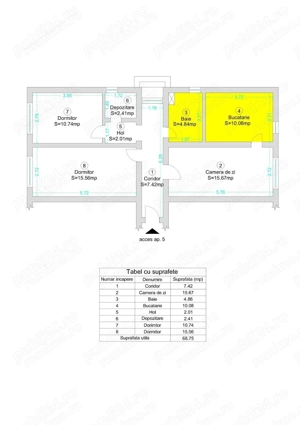 3 cam 68 mp parter CENTRALA PROPRIE zona Complex Studentesc - imagine 2