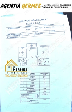 Apartament 2 camere, etaj 2 langa Piata Țiglina 1, Curat, Liber