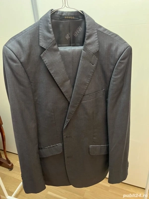 Costum italian gri pentru bărbați Grazie Filipeti (100% lână)