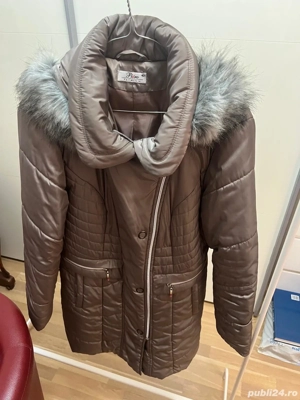 Geacă maro de iarnă damă Pióro Fashion