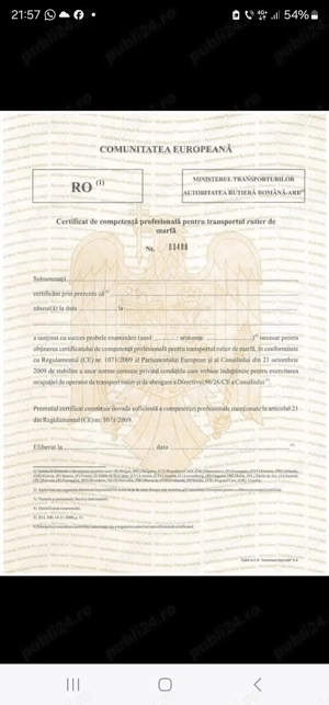 Ofer Certificat Manager transport Marfa - Colaborare