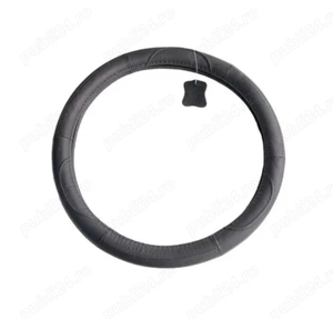 Husa volan universala piele naturala neagra cu manson aderent