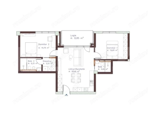 Apartament semifinisat, 3 camere, 2 băi, terasă și parcare zona Piața Abator - imagine 8