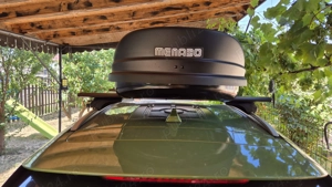 portbagaj Menabo Sonic si cutie portbagaj Menabo Marathon Dark 400 - imagine 3