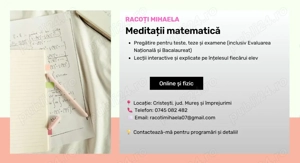 Profesor, ofer meditatii la matematica si informatica, nivel gimnaziu si liceu