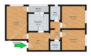 Apartament cu 3 camere decomandate in zona Vasile Aaron din Sibiu - imagine 4