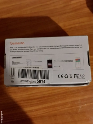 Extindere  amplificare semnal Wifi Gemeita 1200 Mbs - imagine 4