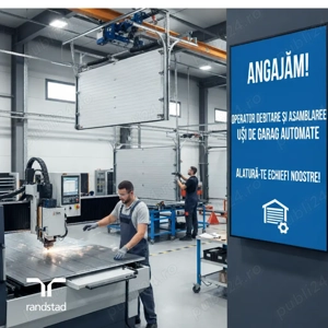 Angajăm operator debitare și asamblare uși de garaj automate - zona Danubiana