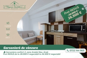 Garsoniera confort 2, zona Aradul Nou, Arad