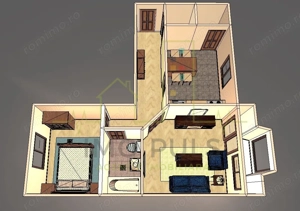 Centrala proprie. Acoperis nou. Mobilat. Model mare. Transformat in 3 camere. - imagine 9