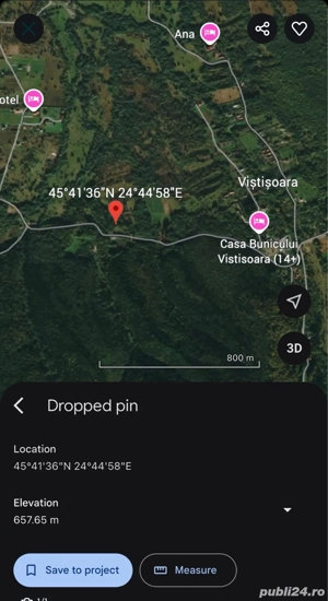 Vand teren in zona turistica Vistisoara cu 18  mp