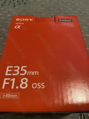 Vand Obiectiv Sony E 35 F 1.8 + baterie si incarcator noi