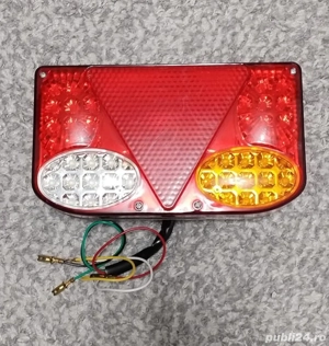 Set 2 Lampi stop remorca platforma pe  LED voltaj 12v 24v   - imagine 3