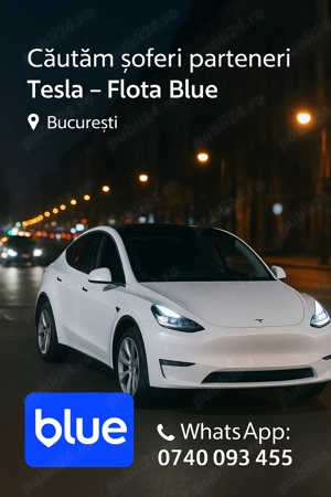 Căutăm șoferi parteneri Tesla   Flota Blue București