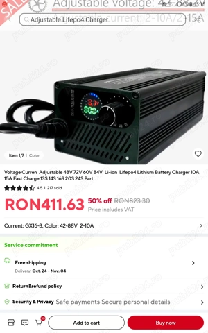 Vand incarcatoare noi,rapide cu voltaj si amperaj reglabil 42-88V 10A