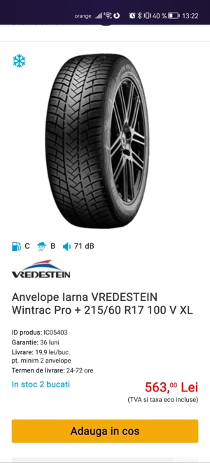 Vand Vredestein Wintrack Pro+ - imagine 2