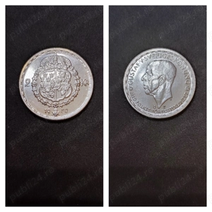 Moneda argint 2 Kronor, SUEDIA, 1950