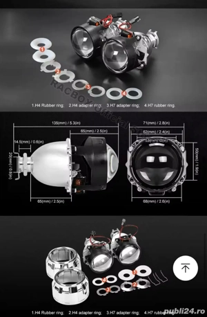 Lupe Auto 2.5" pentru Becurile H1  - imagine 5