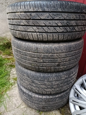 De vanzare set roti de vara jante de otel/tabla cu capace si anvelope 195 50 15  - imagine 5