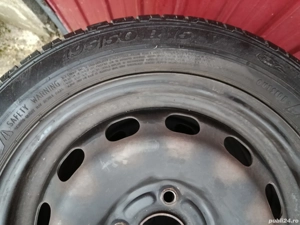 De vanzare set roti de vara jante de otel/tabla cu capace si anvelope 195 50 15  - imagine 3