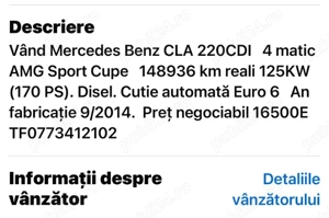 Vând Mercedes Benz 220 AMG an 2014