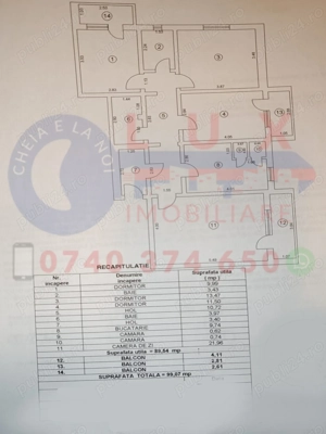 ID 4225 DE VÂNZARE - Apartament 4 camere - 100 mp - imagine 10