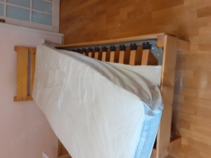 CHILIPIR - Cadru pat rasinoase lacuit , somiera metalica si saltea