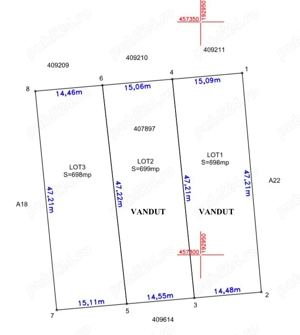 ULTIMA parcela de 700mp si front de 15 m, se vinde cu doar 9 500 Euro  (pret de masina seond hand)