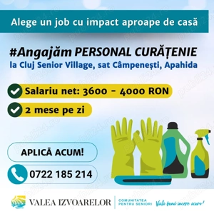 Personal curățenie Cluj Senior Village