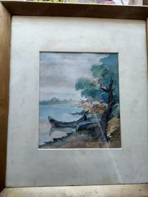 Pictor Mica Șerbu Acuarela pe carton, inramat-semnat, absolut superb