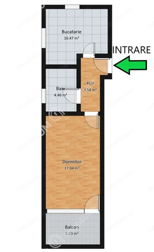 Garsoniera decomandata cu balcon si parcare in zona DaVinci din Sibiu - imagine 5