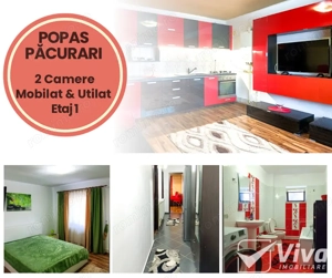 Popas Păcurari | 2 Camere | Etaj 1 | Mobilat & Utilat | Loc parcare