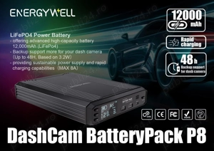 Baterie externă pentru camera auto ENERGY WELL P8 12V 12000 mAh LiFePO4 - imagine 3