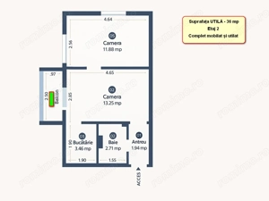 Piata Doina - Sagului - Ap 2 cam - Et 2 - Utilat Mobilat - 0%  - imagine 6