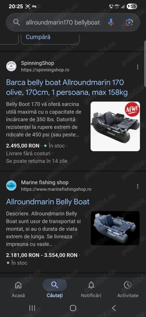 Se vinde belly boat allroundmarin 170 complet echipat