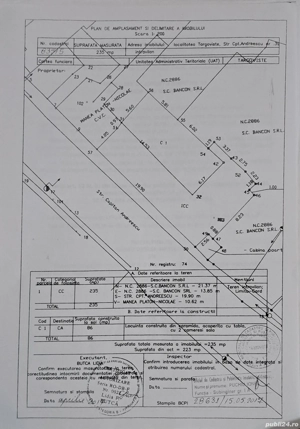 vand teren 235mp si casa 86 mp