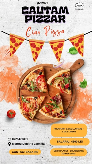 Angajăm personal - pizzar - Zona Metrou Leonida